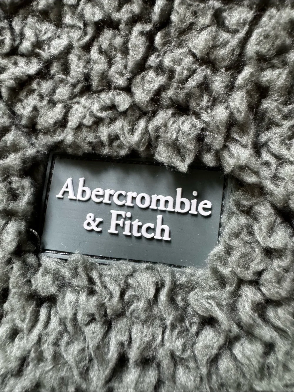 Abercrombie Kids Sherpa Fleece Hoodie Olive Green 11/12 Full Zip